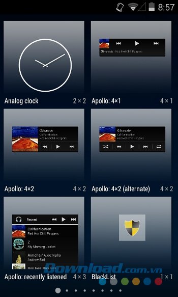 Bộ sưu tập widget của KitKat Launcher