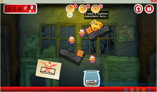 Giao diện game trí tuệ Cat on a Diet