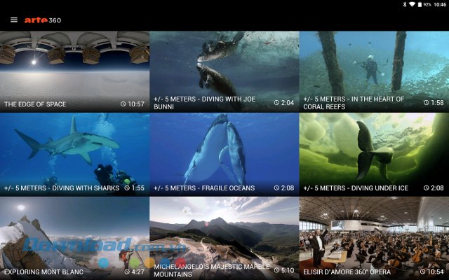 ARTE360 VR cung cấp nhiều video thú vị