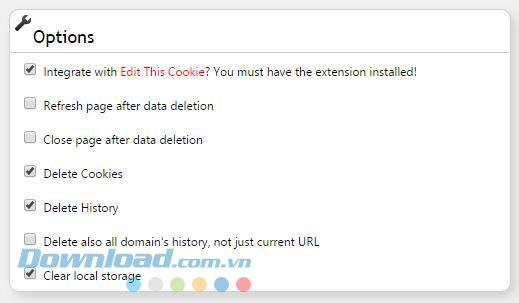 Xóa mọi dữ liệu về website