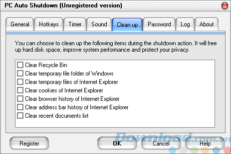 Tùy chọn xóa dữ liệu