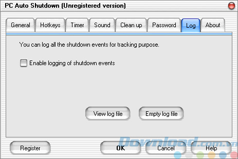 Ghi lại sự kiện tắt máy