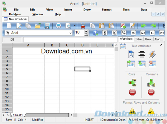 Giao diện của SSuite Accel Spreadsheet