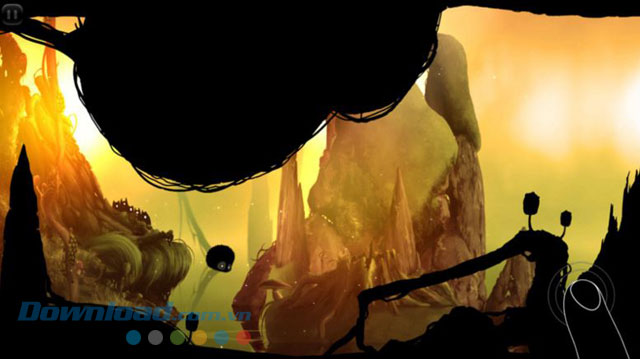 Nhiều dạng địa hình trong game Badland cho Windows Phone