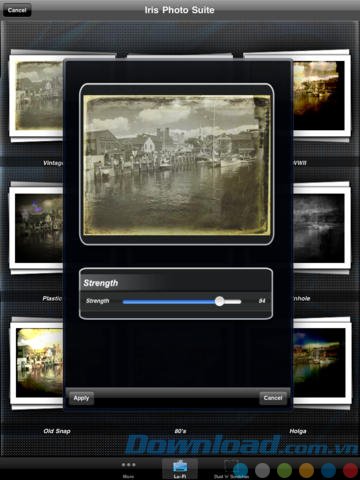 Điều chỉnh cường độ bằng thanh trượt