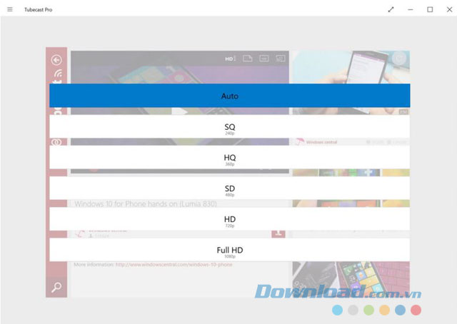 Hỗ trợ nhiều chất lượng video Hỗ trợ nhiều chất lượng video