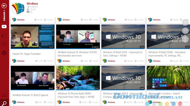 Giao diện chính của ứng dụng Tubecast for YouTube Giao diện chính của ứng dụng Tubecast for YouTube