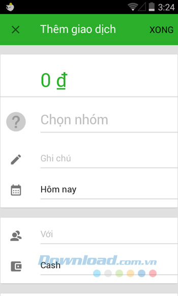Thêm giao dịch