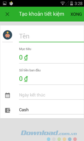 Tạo khoản tiết kiệm