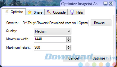 Các tùy chọn nén ảnh nâng cao
