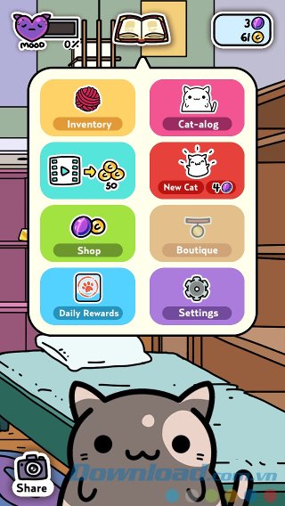 Thực đơn chính của game Thực đơn chính của game