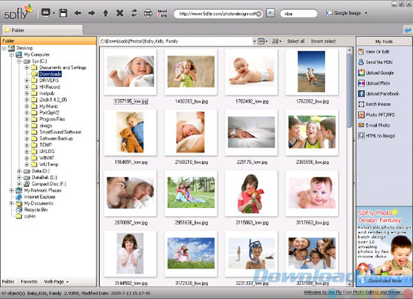 Giao diện của Fly Free Photo Editing & Viewer