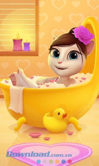 Chăm sóc mèo cái trong My Talking Angela cho Android