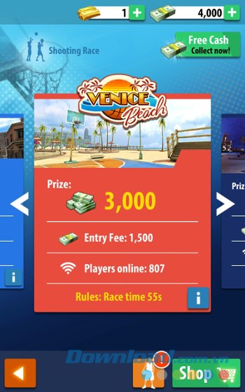 Các địa điểm chơi trong game Basketball Stars
