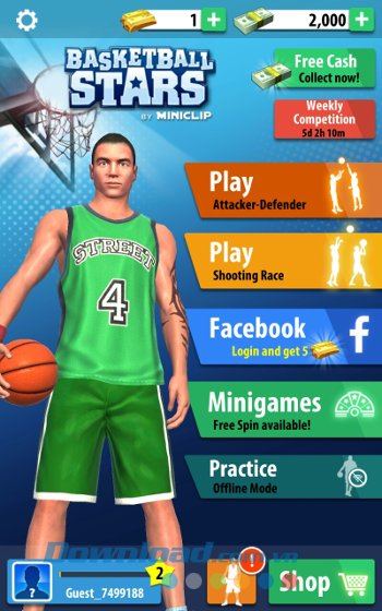 Giao diện game Basketball Stars
