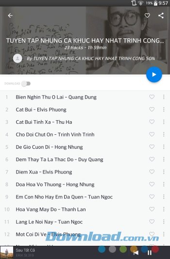 Nghe nhạc theo abum với Deezer 
