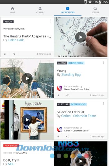 Cập nhật bài hát mới trên Deezer