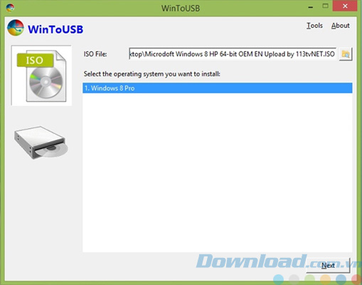 Chọn file ISO