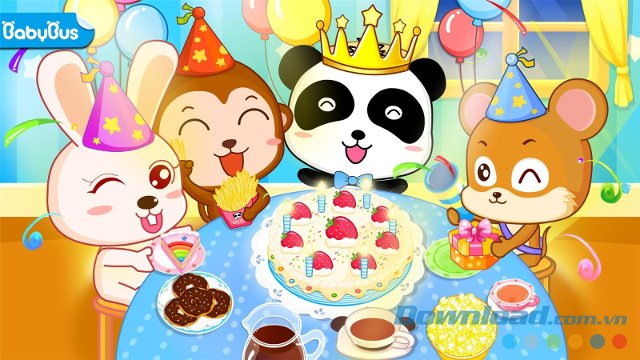Birthday Party với giao diện màn hình chính 
