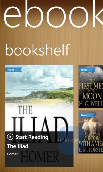 Giao diện ứng dụng Ebook Reader