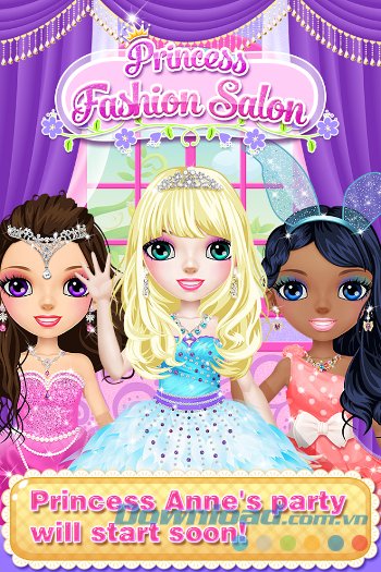 Princess Makeup Salon với giao diện màn hình chính 
