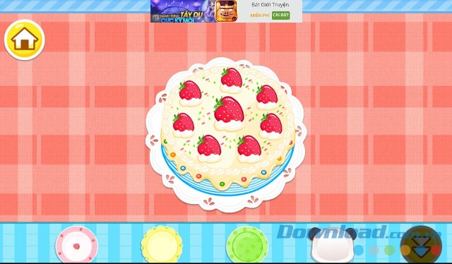 Birthday Party với giao diện chọn bánh sinh nhật 