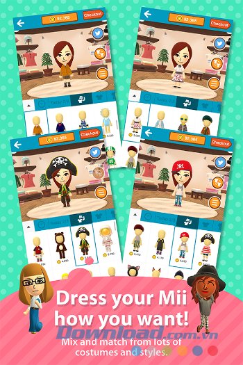 Tùy biến trang phục cho nhân vật trên Miitomo