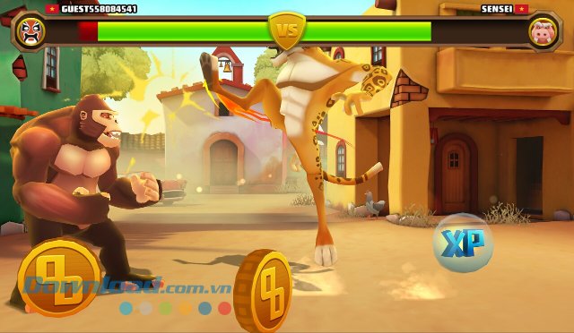 Giao diện màn đấu trong game Smash Champs