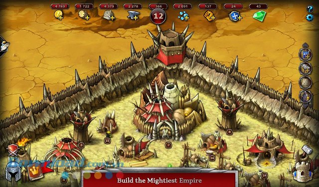 Xây dựng vương quốc trong game Emporea: Realms of War & Magic