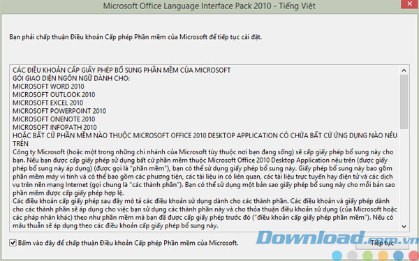 Hướng dẫn và thông tin chi tiết về Microsoft Office Tiếng Việt 64 bit. https://st.download.com.vn/data/image/2016/03/26/MS-Office-2010-chap-nhan-dieu-khoan.jpg