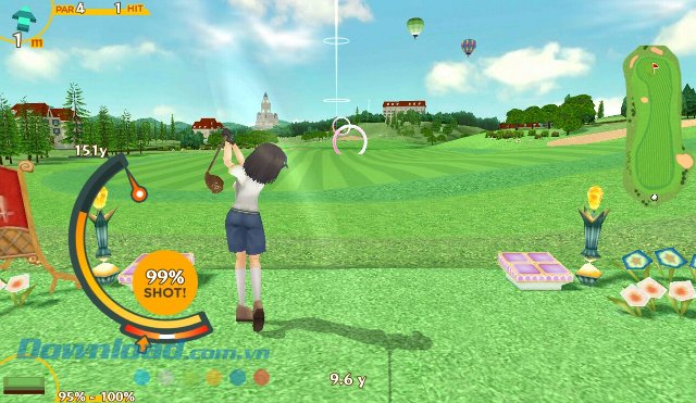 Giao diện màn chơi game Eagle: Fantasy Golf