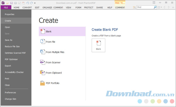 Tạo PDF mới trong Foxit PhantomPDF Standard Tạo PDF mới trong Foxit PhantomPDF Standard