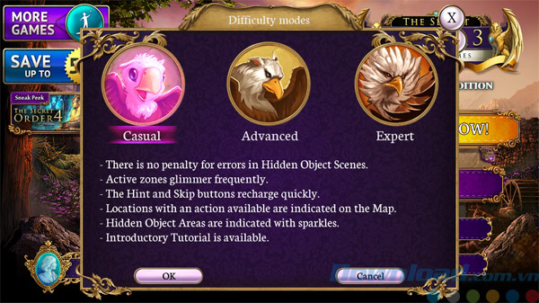 3 chế độ chơi trong game The Secret Order 3: Ancient Times