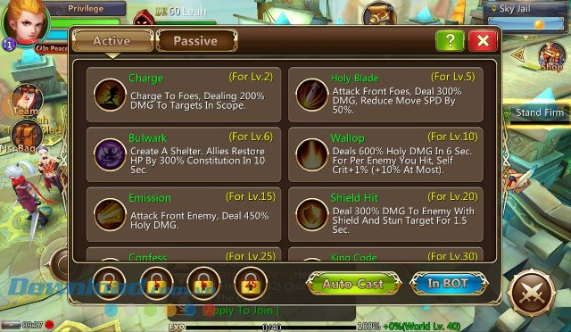 Kỹ năng trong game Fantasy Chronicles