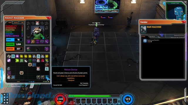 Thông số của các thiết bị trong game Thông số của các thiết bị trong game