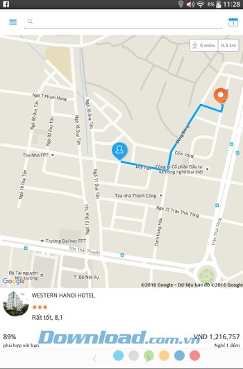 Giao diện ứng dụng Booking Now