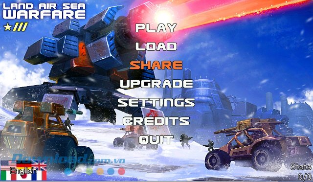 Giao diện game Land Air Sea Warfare