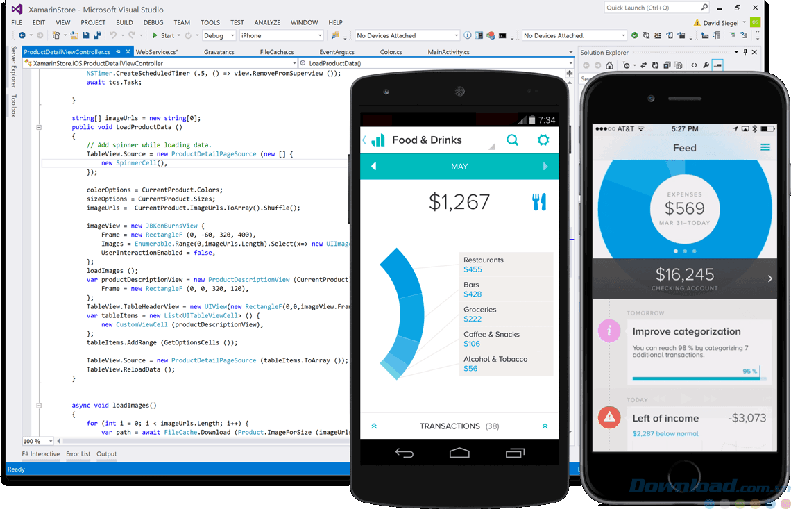 Hình ảnh minh họa ứng dụng Xamarin trên các thiết bị