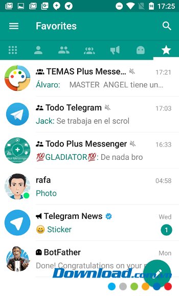 Plus Messenger với giao diện Favorites 