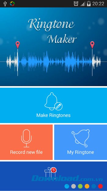 Ringtone Maker Mp3 Editor với giao diện chính 