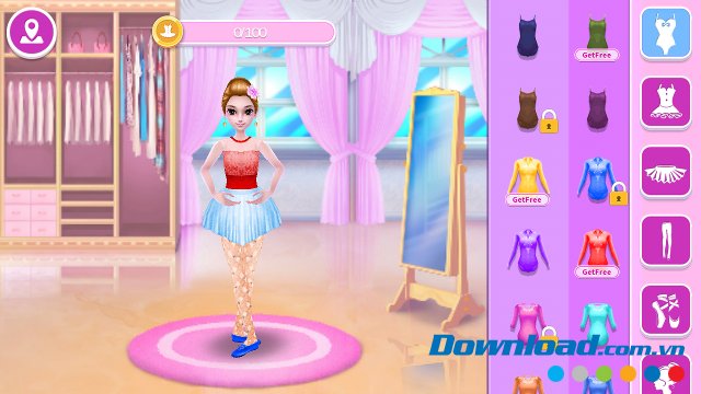 Ballerina chọn trang phục trình diễn 