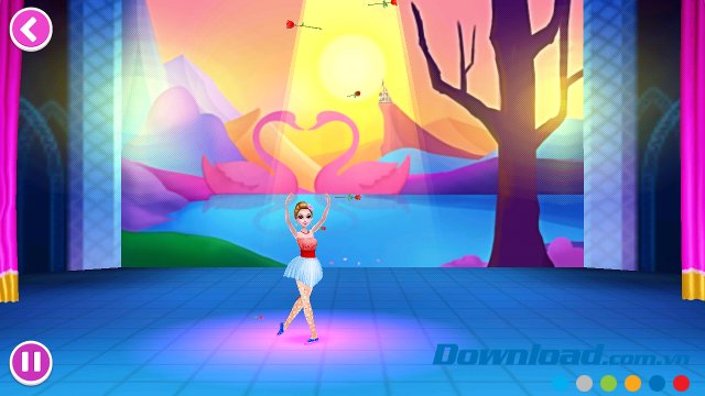Ballerina trình diễn trên sân khấu 
