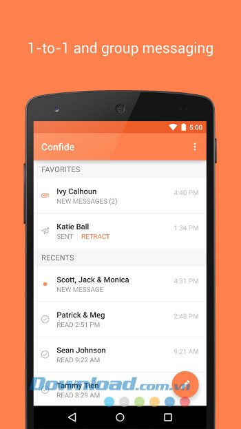 Ứng dụng chat miễn phí Confide