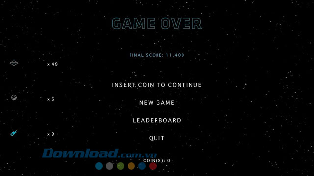 Kết thúc game khi người chơi hết mạng