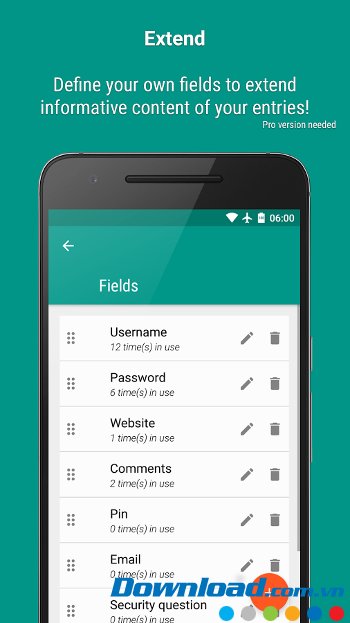 Password Safe với tính năng mở rộng 
