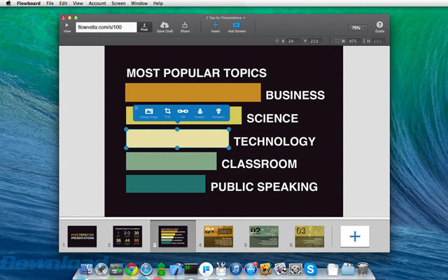 Giao diện ứng dụng FlowVella cho Mac