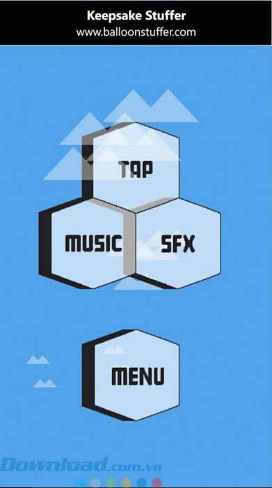 Menu với các lựa chọn của game