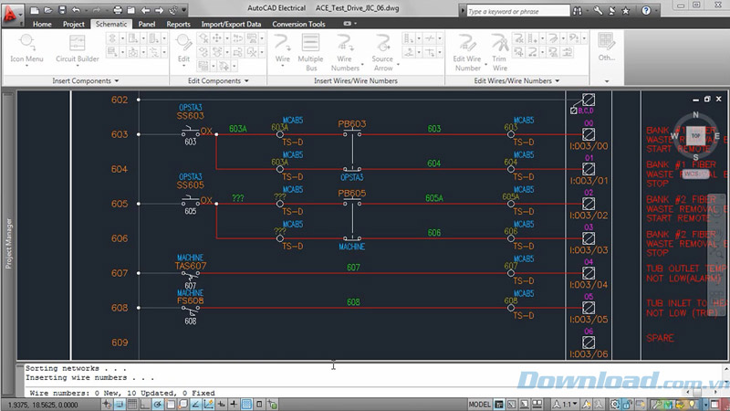 AutoCAD Electrical tự động đánh số dây