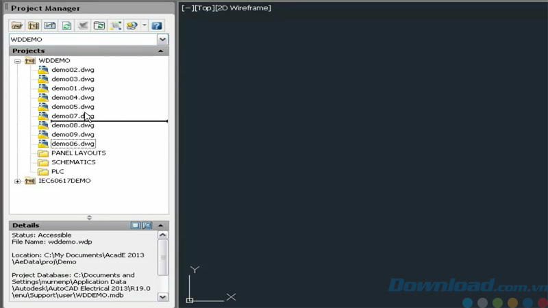 Kéo thả tập tin trong AutoCAD Electrical