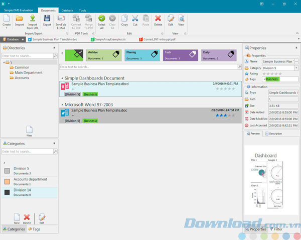 Giao diện Simple DMS